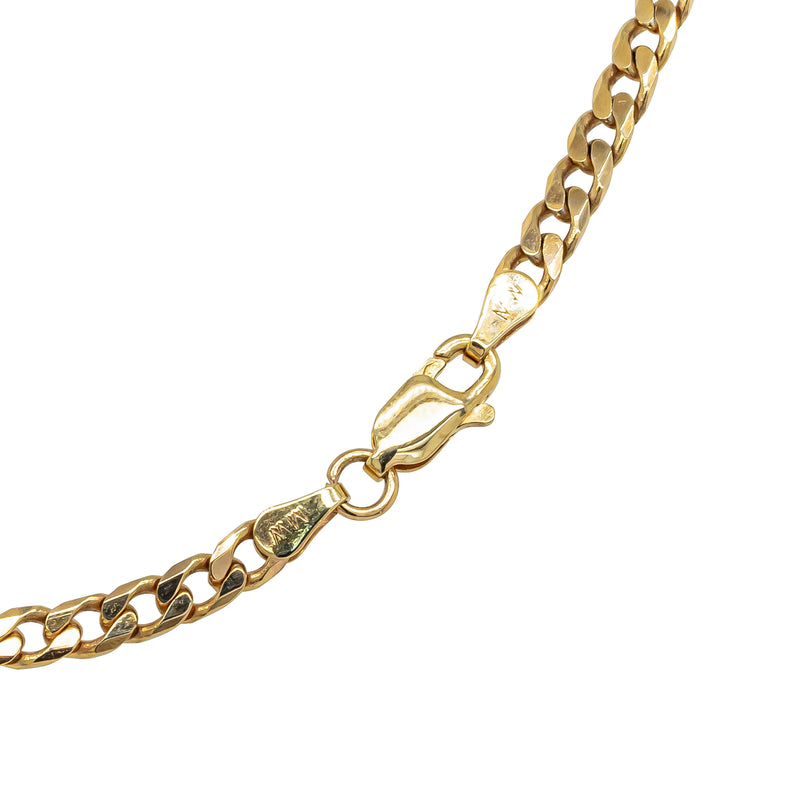 Deja Vu 9ct Yellow Gold Flat Curb Link Necklace 44cm - Necklace - Walker & Hall