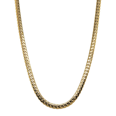 Deja Vu 9ct Yellow Gold Flat Solid Link Necklace 46cm - Necklace - Walker & Hall