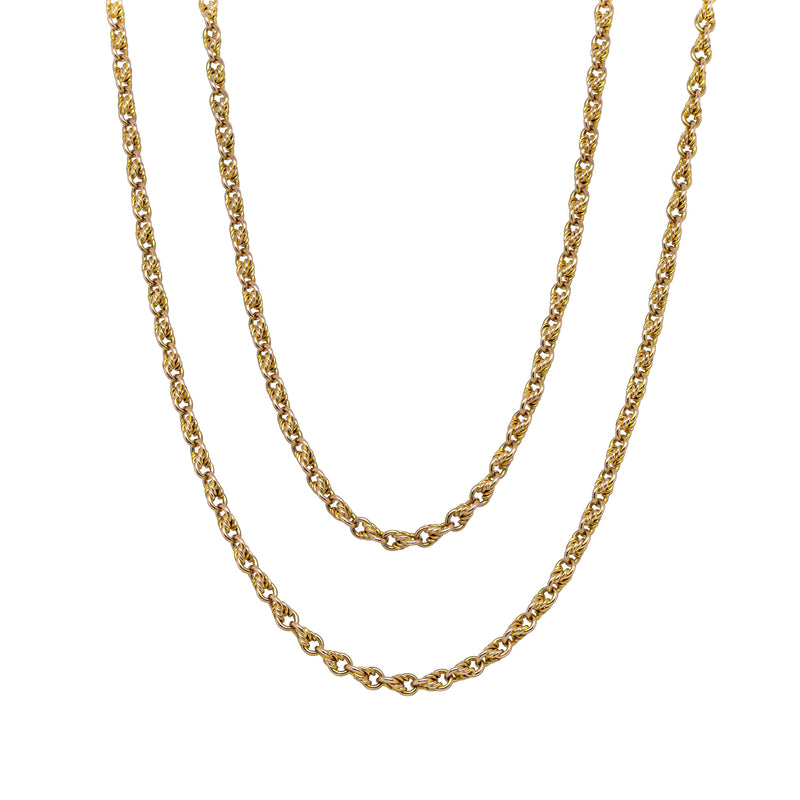 Vintage 10ct Yellow Gold Fine Prince of Wales Muff Chain - Necklace - Walker & Hall