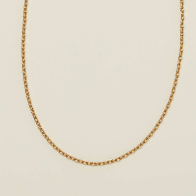 Deja Vu 14ct Rose Gold Cable Link Chain Necklace 47cm - Necklace - Walker & Hall