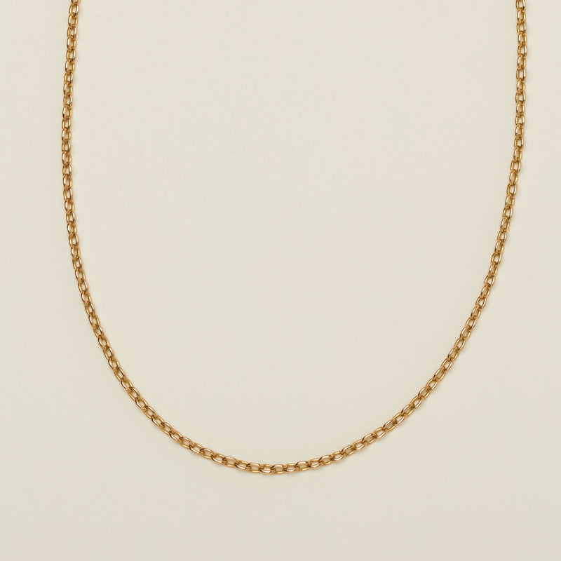 Deja Vu 14ct Rose Gold Cable Link Chain Necklace 47cm - Necklace - Walker & Hall