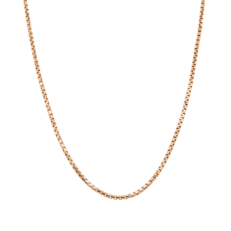 Deja Vu 9ct Rose Gold Box Link Chain Necklace 41cm - Necklace - Walker & Hall