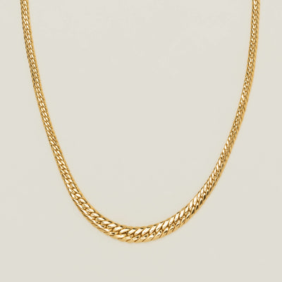 Deja Vu 9ct Yellow Gold Hollow Flat Graduated Necklace - Necklace - Walker & Hall