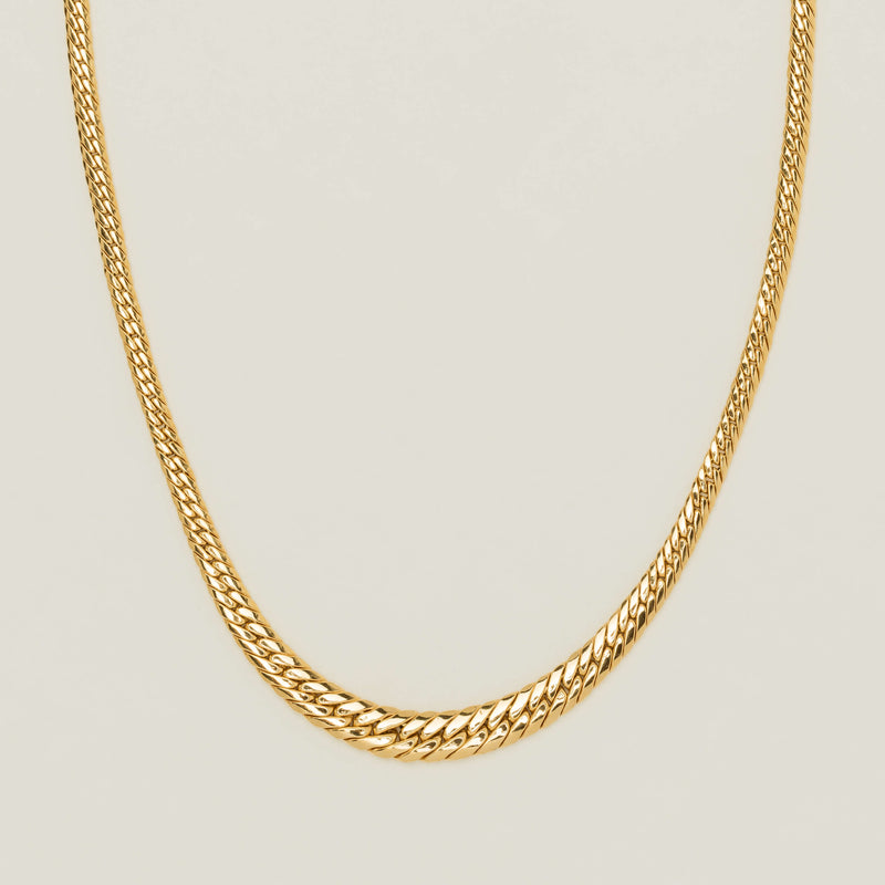 Deja Vu 9ct Yellow Gold Hollow Flat Graduated Necklace - Necklace - Walker & Hall