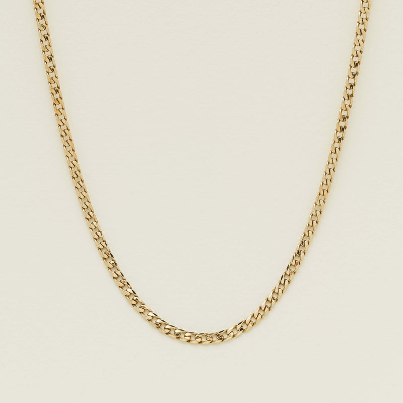 Deja Vu 9ct Yellow Gold Flat Curb Link Chain 50cm - Necklace - Walker & Hall