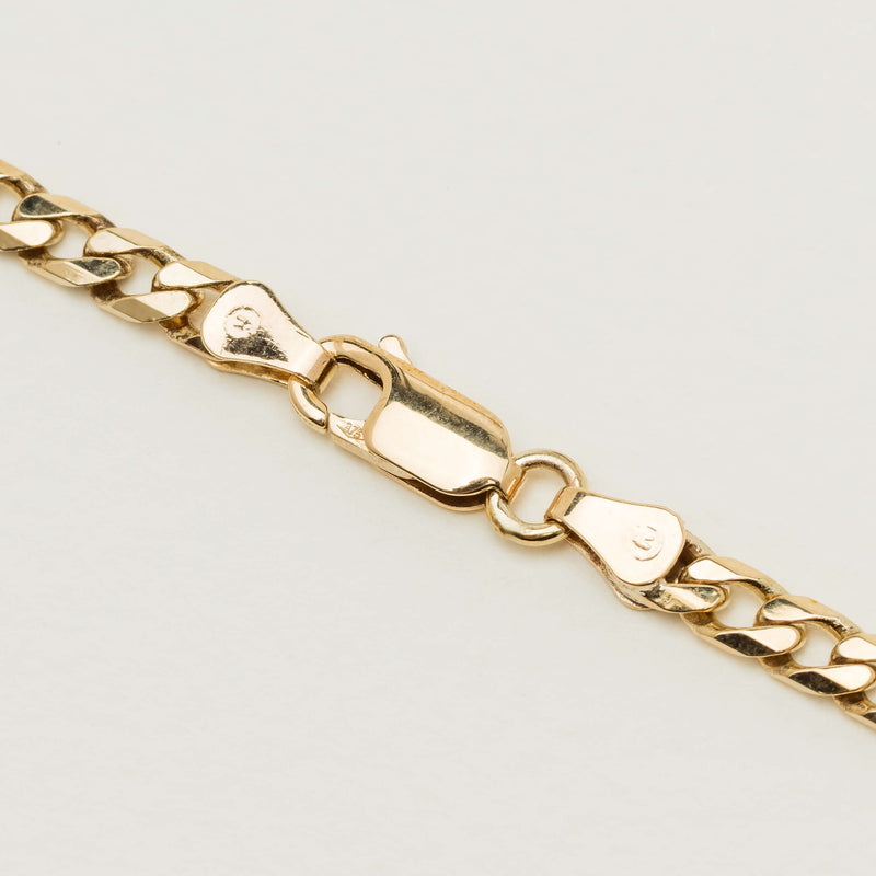 Deja Vu 9ct Yellow Gold Flat Curb Link Chain 50cm - Necklace - Walker & Hall