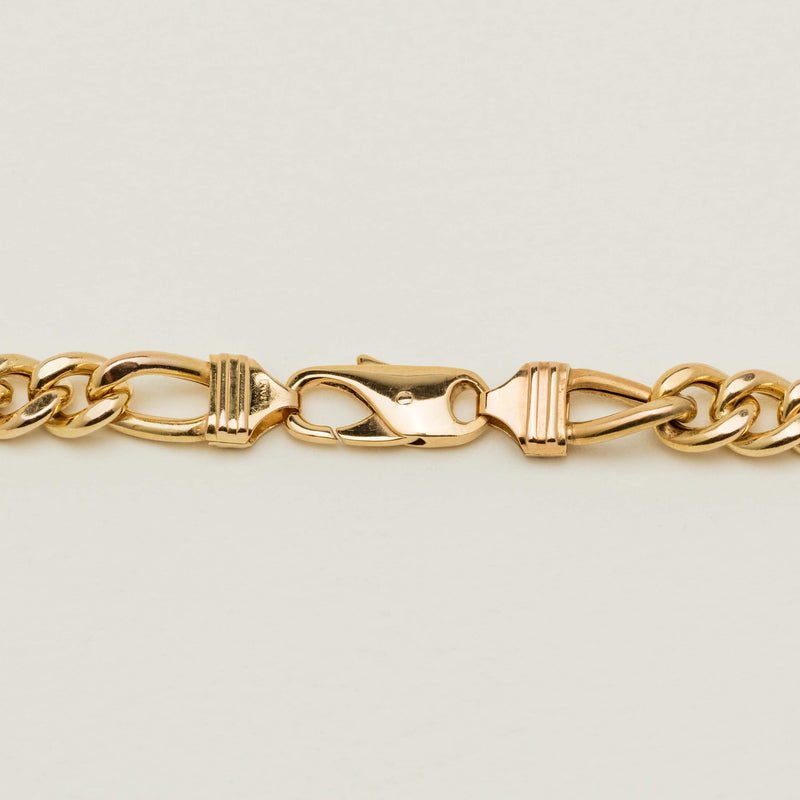 Deja Vu 9ct Yellow Gold Hollow Figaro Link Necklace - Necklace - Walker & Hall