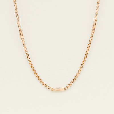 Vintage 9ct Rose Gold Belcher Trombone Link Necklace