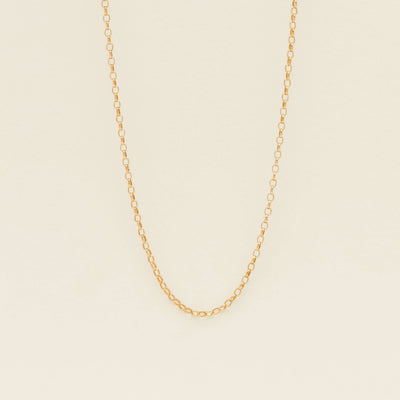 Deja Vu 9ct Yellow Gold Oval Belcher Link Necklace