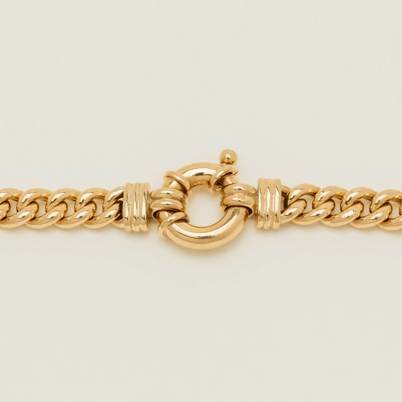 Deja Vu 9ct Yellow Gold Hollow Rounded Curb Necklace - Necklace - Walker & Hall