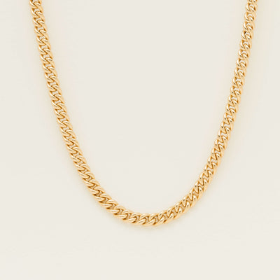 Deja Vu 9ct Yellow Gold Hollow Rounded Curb Necklace - Necklace - Walker & Hall