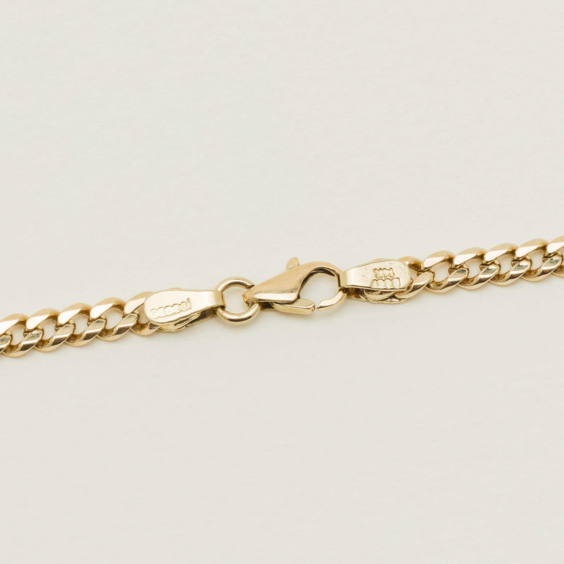 Deja Vu 14ct Yellow Gold Flat Curb Necklace 60cm - Necklace - Walker & Hall