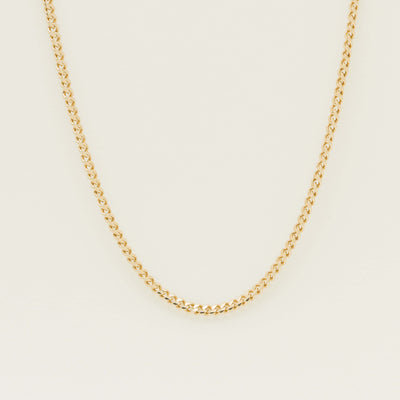 Deja Vu 14ct Yellow Gold Flat Curb Necklace 60cm - Necklace - Walker & Hall