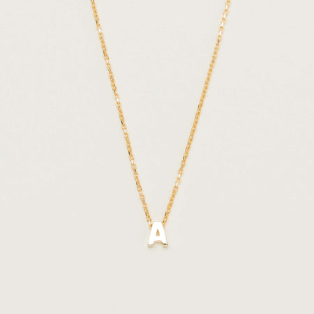 9ct Yellow Gold Noted Letter - Necklace - Walker & Hall