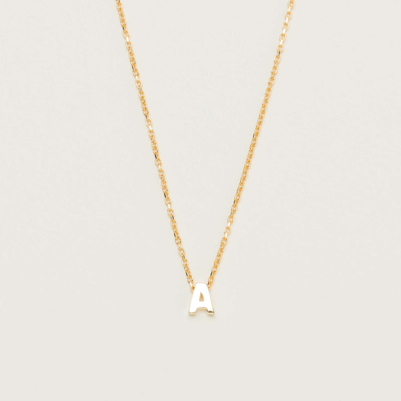 9ct Yellow Gold Noted Letter - Necklace - Walker & Hall