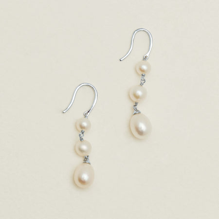 Sterling Silver Freshwater Pearl Rosalind Earrings - Earrings - Walker & Hall