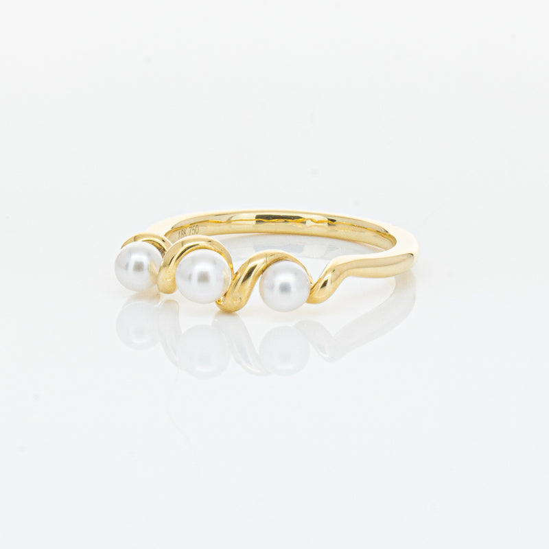 18ct Yellow Gold Akoya Pearl Margaux Ring-Ring-Walker & Hall