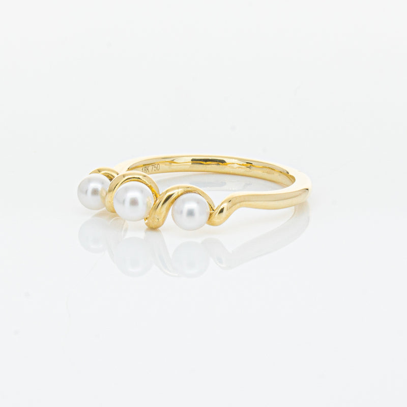 18ct Yellow Gold Akoya Pearl Margaux Ring-Ring-Walker & Hall
