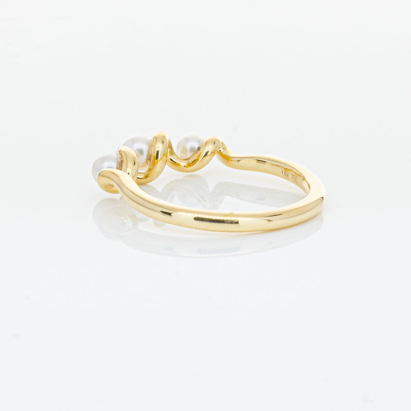 18ct Yellow Gold Akoya Pearl Margaux Ring-Ring-Walker & Hall