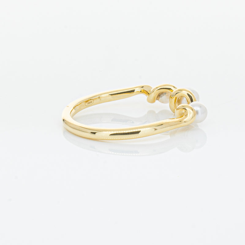 18ct Yellow Gold Akoya Pearl Margaux Ring-Ring-Walker & Hall