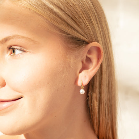 18ct Yellow Gold Cosy Earrings With Akoya Pearls-Earrings-Walker & Hall