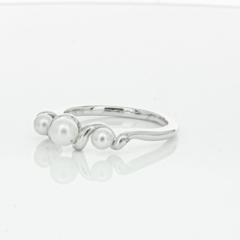 18ct White Gold Akoya Pearl Margaux Ring-Ring-Walker & Hall