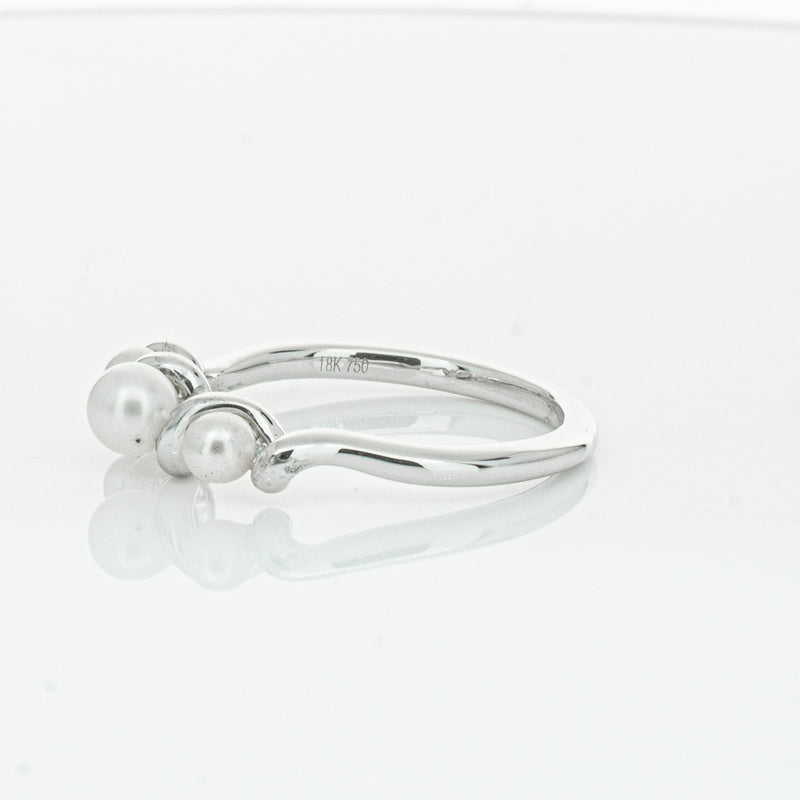 18ct White Gold Akoya Pearl Margaux Ring-Ring-Walker & Hall
