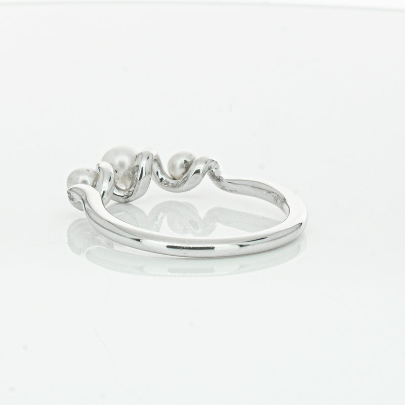 18ct White Gold Akoya Pearl Margaux Ring-Ring-Walker & Hall