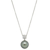18ct White Gold 13.6mm Black Pearl & Diamond Galaxy Necklace-Necklace-Walker & Hall