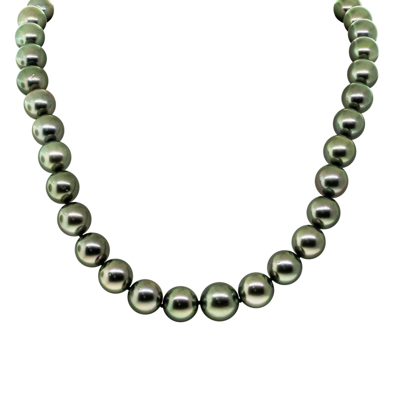 18ct Yellow Gold Tahitian Black Pearl Strand-Necklace-Walker & Hall