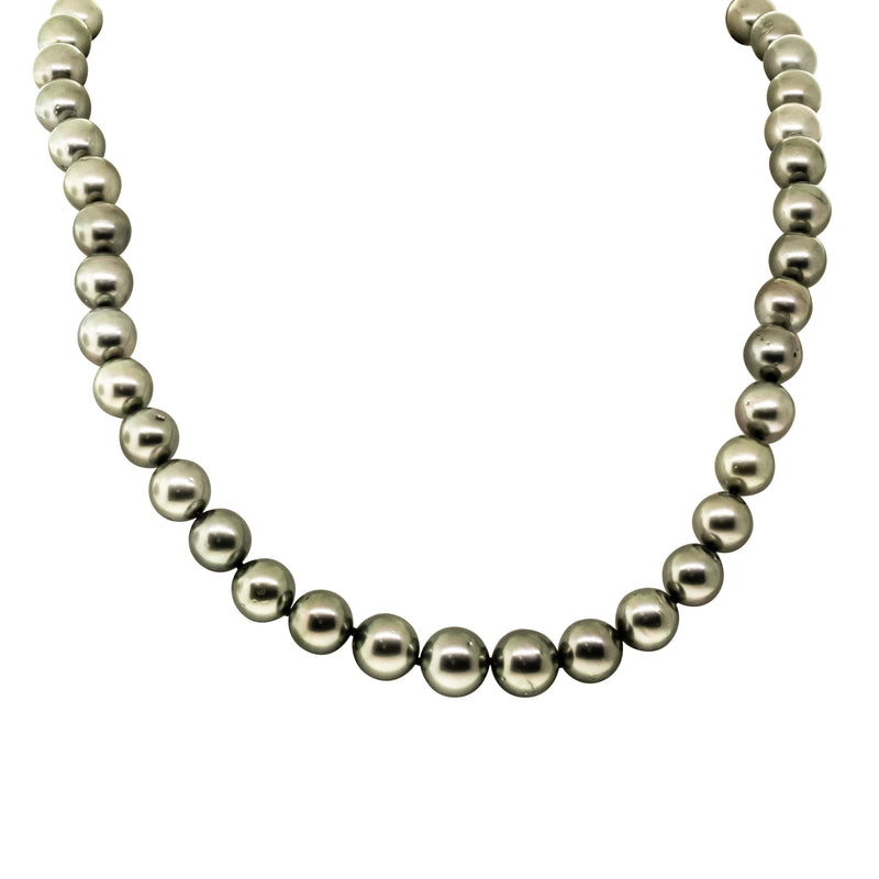 9ct Yellow Gold Tahitian Black Pearl Strand-Necklace-Walker & Hall