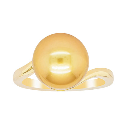 18ct Yellow Gold 11.1mm Golden South Sea Pearl Ring-Ring-Walker & Hall