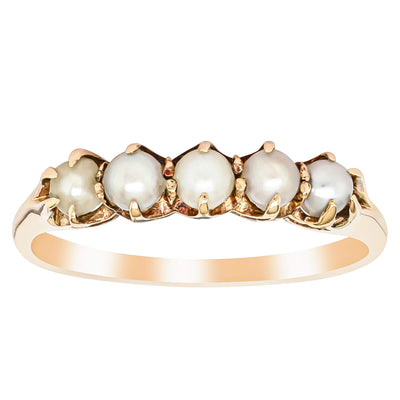 Deja Vu 17ct Yellow Gold Pearl Ring - Ring - Walker & Hall