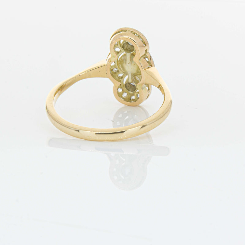 Vintage 14ct Yellow Gold Pearl & Diamond Ring - Ring - Walker & Hall