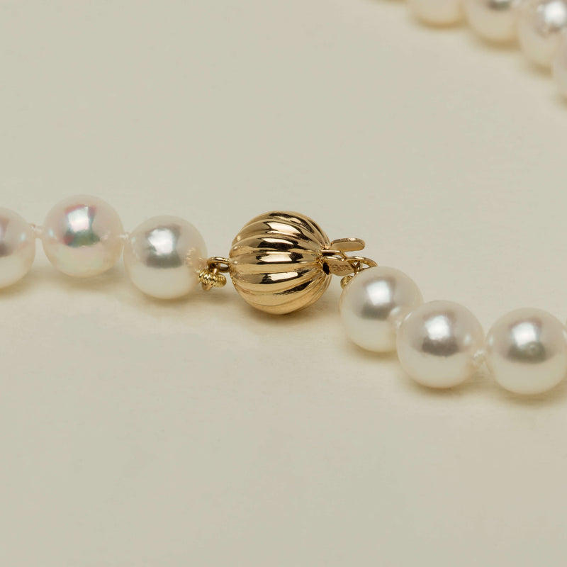 9ct Yellow Gold Akoya 7-7.5mm Pearl Strand -45cm - Necklace - Walker & Hall