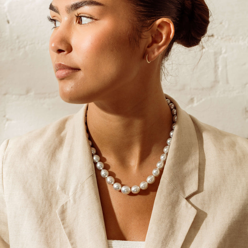 18ct White Gold 10-12.3mm South Sea Pearl Strand 44cm - Necklace - Walker & Hall