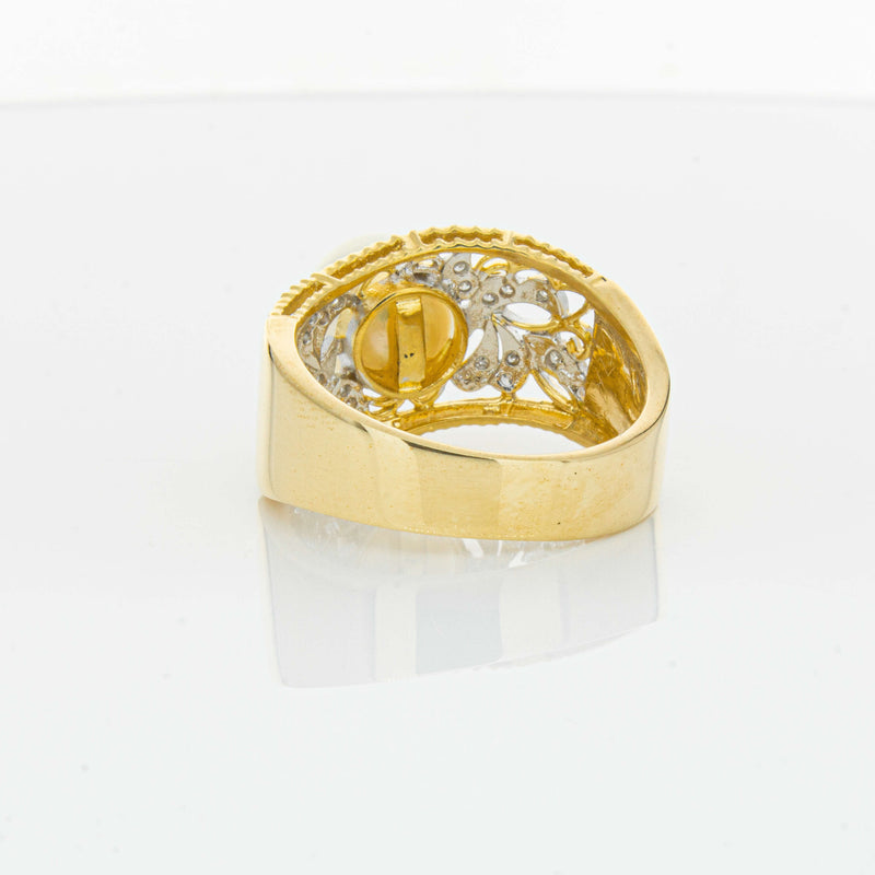 Deja Vu 18ct Yellow Gold Cultured Pearl & Diamond Ring - Ring - Walker & Hall