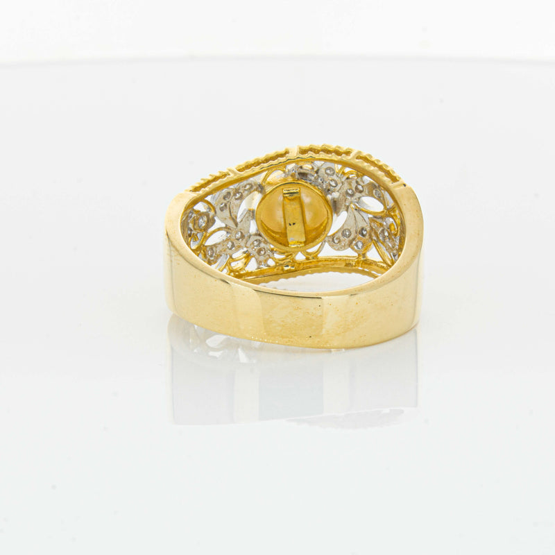 Deja Vu 18ct Yellow Gold Cultured Pearl & Diamond Ring - Ring - Walker & Hall