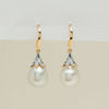 18ct Yellow Gold South Sea Pearl Diamond Drop Earrings - Earrings - Walker & Hall