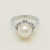 Deja Vu Platinum 9.3mm Akoya Pearl Filigree Ring