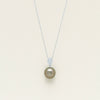 18ct White Gold 13.5mm Tahitian Pearl Diamond Aegean Pendant - Necklace - Walker & Hall