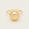 18ct Yellow Gold 12mm Golden South Sea Pearl Diamond Ring