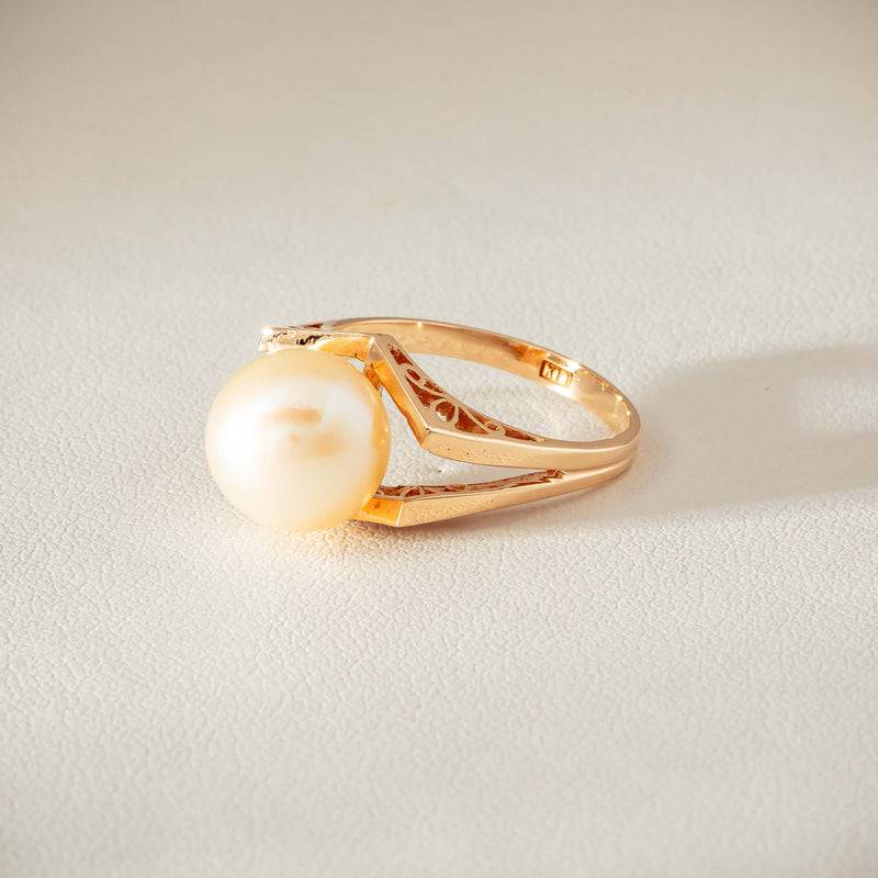 Deja Vu 14ct Rose Gold 10mm Akoya Pearl Ring - Ring - Walker & Hall