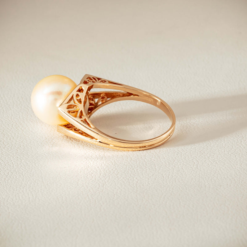 Deja Vu 14ct Rose Gold 10mm Akoya Pearl Ring - Ring - Walker & Hall