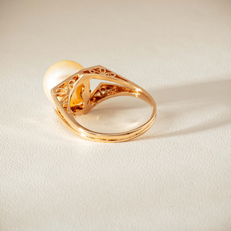 Deja Vu 14ct Rose Gold 10mm Akoya Pearl Ring - Ring - Walker & Hall