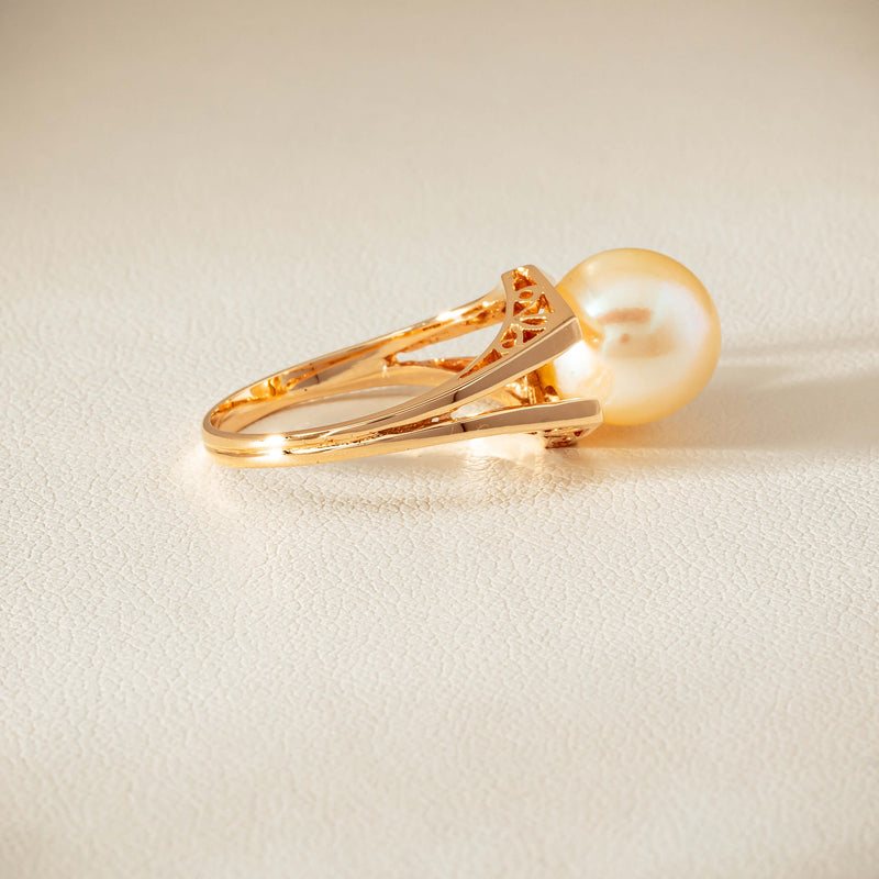 Deja Vu 14ct Rose Gold 10mm Akoya Pearl Ring - Ring - Walker & Hall
