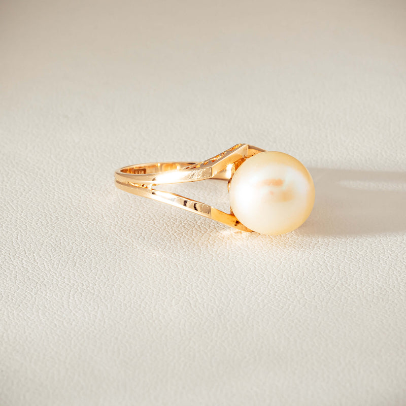 Deja Vu 14ct Rose Gold 10mm Akoya Pearl Ring - Ring - Walker & Hall