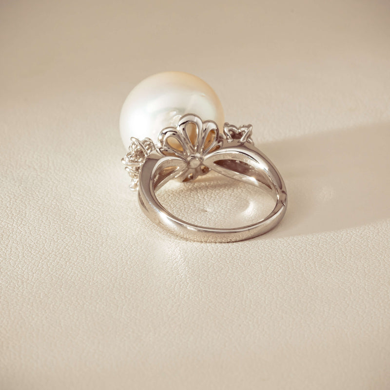 Deja Vu Platinum 15.1mm South Sea Pearl & Diamond Ring