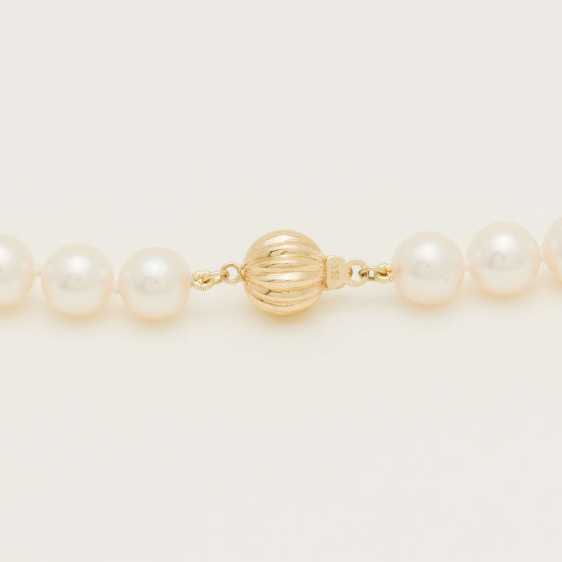 9ct Yellow Gold Akoya 7.5-8mm Pearl Necklace - Necklace - Walker & Hall