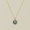 18ct Yellow Gold 13mm Paua Pearl Daisy Pendant - Necklace - Walker & Hall